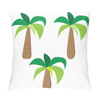 Personality  Set Of Palm Trees In Simple Flat Style Pillow Covers