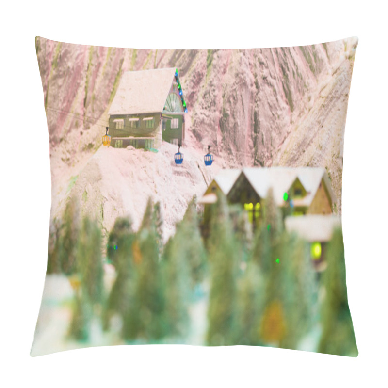 Personality  Snowy Winter Scene Of A Small Hamlet Model Pillow Covers
