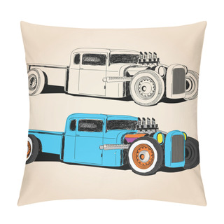 Personality  Vector Hot Rod Car Hand Made Designs Print Pillow Covers