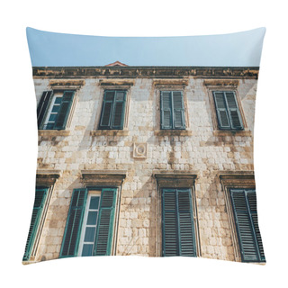 Personality  Low Angle View Of Historical Building And Clear Blue Sky In Dubrovnik, Croatia Pillow Covers