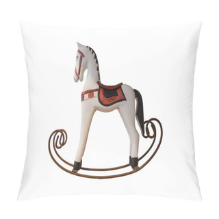 Personality  Antique Toy Rocking Horse For Decoration,  Isolated On White Wit Pillow Covers
