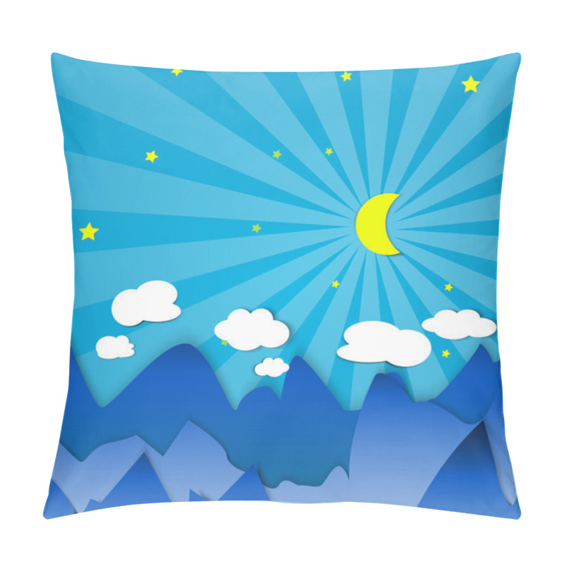 Personality  Crescent in the mountains vector illustration pillow covers