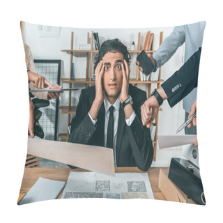 Personality  Businessman Missing Deadline Pillow Covers