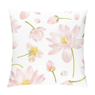 Personality  Lotus Realistic Illustration Pillow Covers
