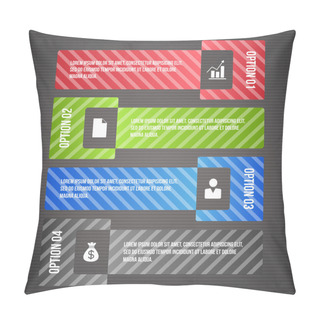 Personality  Steps Process Arrows. Vector Illustration Pillow Covers