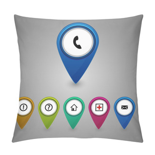 Personality  Location Markers,  Vector Illustration   Pillow Covers