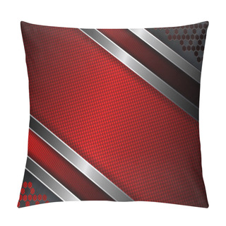 Personality  Geometrical Abstract Dark Red Ribbed Background. Pillow Covers
