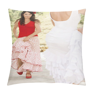 Personality  Two Women Flamenco Dancing Pillow Covers