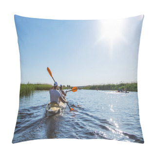 Personality  Rafting On The Vorskla River. Pillow Covers