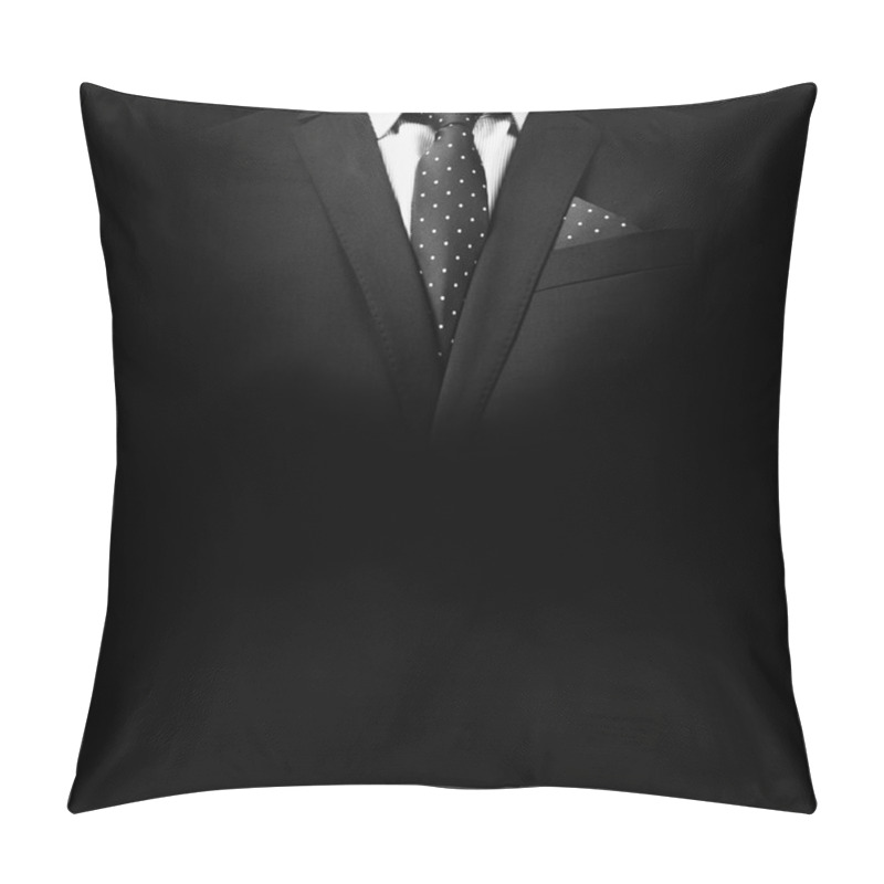 Personality  Man In Suit On A Black Background Pillow Covers