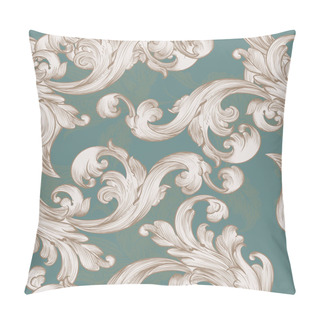 Personality  Retro Vector Wallpaper Pattern With Swirl Floral Element Pillow Covers