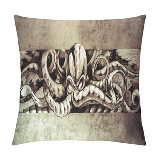 Personality  Sketch Of Tattoo Art Pillow Covers