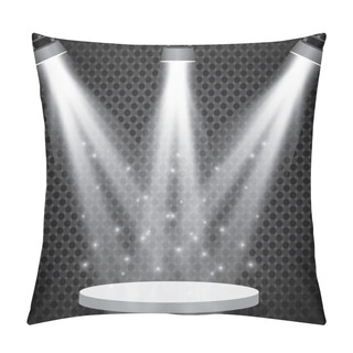 Personality  Spotlights Realistic Transparent Background For Show Contest Or Interview Vector Illustration Pillow Covers