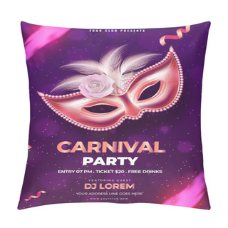 Personality  Carnival Party Template With Decorative Mask. Pillow Covers