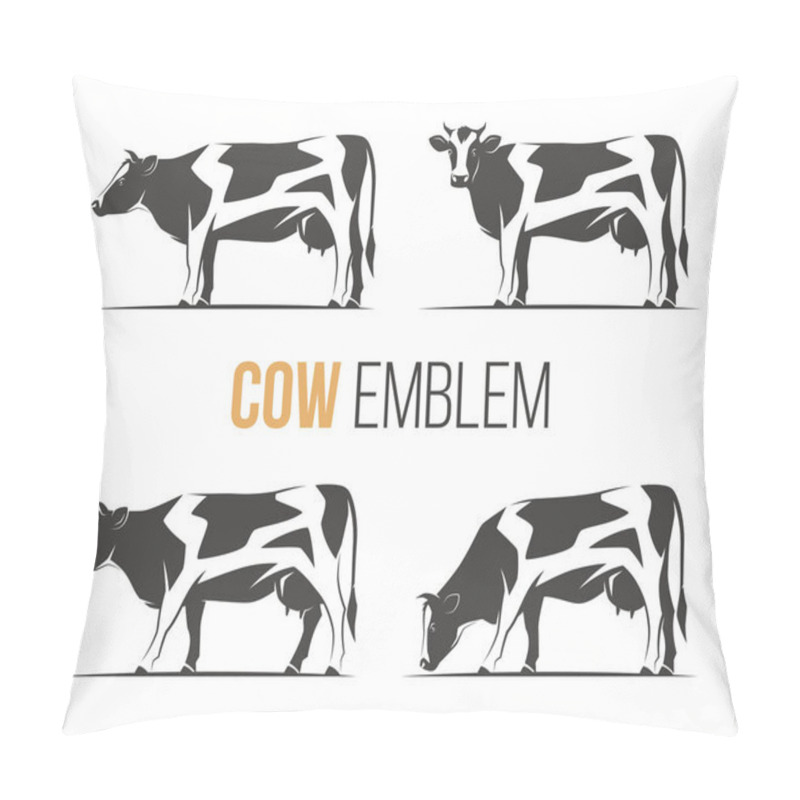 Personality  Vector set of a stylish spotted holstein cows. pillow covers