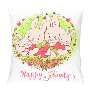 Personality  Cartoon Bunnies Family Pillow Covers