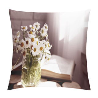 Personality  Chamomile Bouquet In Glass Vase  Pillow Covers