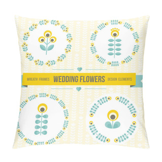 Personality  Wedding Design Elements - Frames And Flowers Pillow Covers