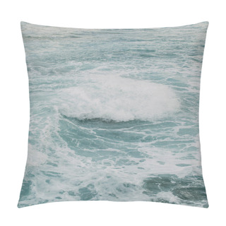 Personality  Foam In Blue Water Of Mediterranean Sea In Cyprus  Pillow Covers