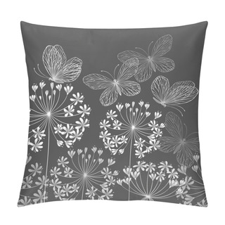 Personality  Floral Border With Butterflies Pillow Covers