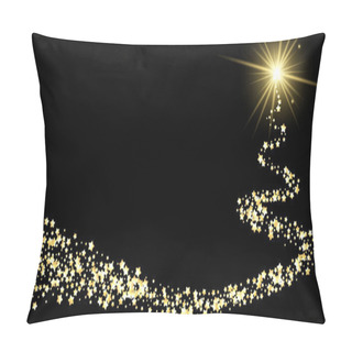 Personality  Golden Background With Christmas Tree.  Pillow Covers