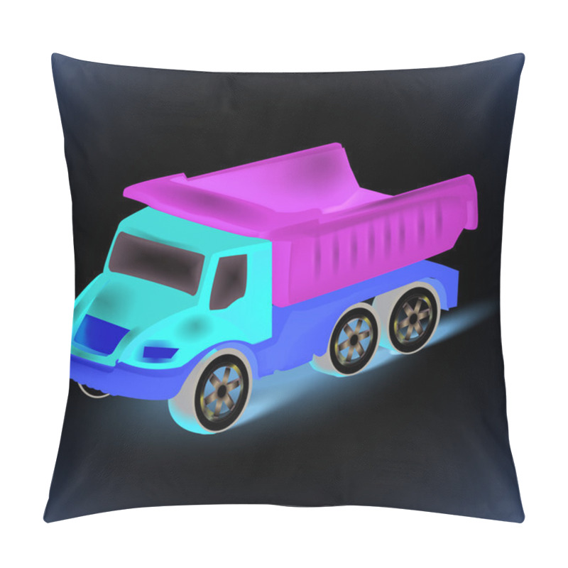 Personality  Colorful dump truck toy. Vector illustration. pillow covers