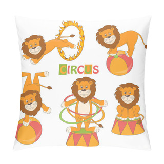 Personality  Collection Of Cute Circus Lion Pillow Covers