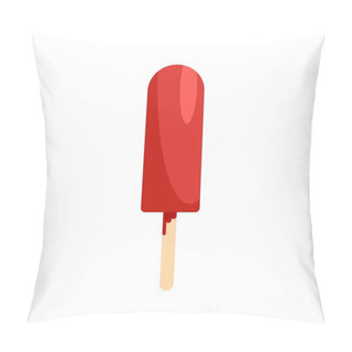 Personality  Red Ice Cream Icon, Flat Style Pillow Covers