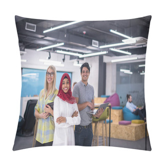 Personality  Portrait Of Successful Multiethnic Business People Pillow Covers