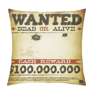 Personality  Wanted Vintage Western Poster Pillow Covers
