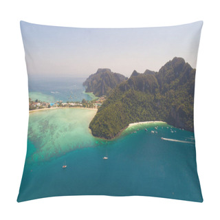Personality  Aerial Drone Photo Of Iconic Tropical Beach And Resorts Of Phi Phi Island, Thailand Pillow Covers