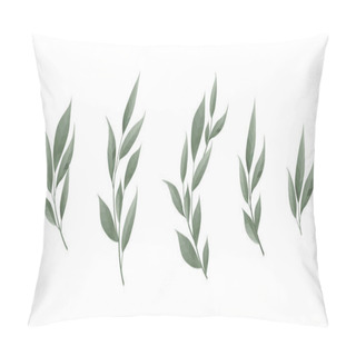 Personality  Vector Set. Bay Leaf. Green Leaves On White Background. Vector Illustration. Pillow Covers