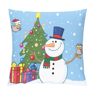 Personality  Cartoon  Happy Snowman Pillow Covers