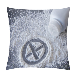 Personality  Talcum Powder With Cross Sign On Black Background Pillow Covers