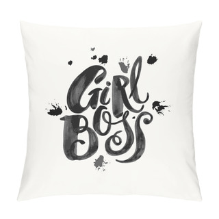Personality  Girl Boss Modern Business Concept Of Independent Women. Watercol Pillow Covers