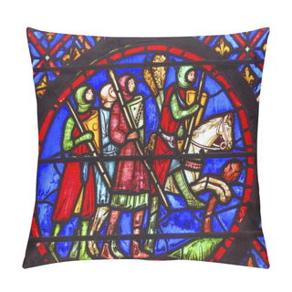 Personality  Knights Horse Stained Glass Sainte Chapelle Paris France Pillow Covers
