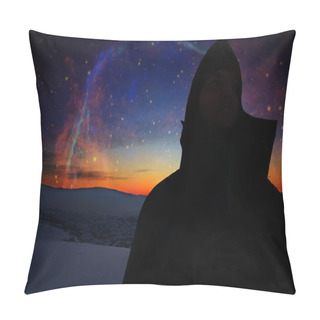 Personality  Follow Your Dreams, Silhouette Of Man And Many Stars- Elements Of This Image Are Furnished By NASA Pillow Covers
