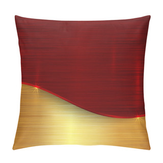 Personality  Vector Abstract Cherry Red And Gold Metallic Background Pillow Covers
