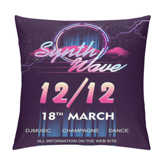 Personality  Retro Wave Cyber Space Poster Pillow Covers