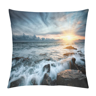 Personality  Sunset At Sea. Pillow Covers