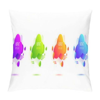 Personality  Set Abstract  Shape Cloud Splash Stain Liquid With Gradients,  Lines, Dots, Circles In Colorful  Acid Colors For Trend Modern Style On Template Banner Poster Or For  Web Site Internet Presentation Pillow Covers