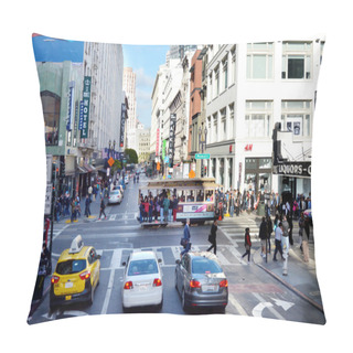 Personality  Traffic On Powell Street In Financial District Of San Francisco  Pillow Covers