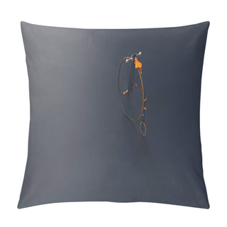 Personality  Penny Farthing Bicycle Blue Orange White 3d Illustration 3d Render Pillow Covers