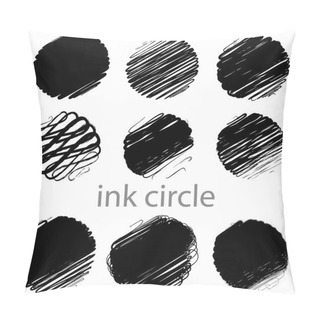 Personality  A Set Of Grunge Vector Circle Brush Strokes Pillow Covers
