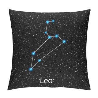 Personality  Leo Vector Zodiac Sign  Bright Stars Pillow Covers