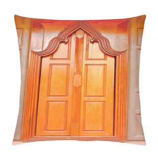 Personality  Thai Style Wooden Temple Door Pillow Covers