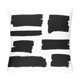 Personality  Set Of Black Paint, Ink Brush Strokes, Brushes, Lines. Dirty Artistic Design Elements, Boxes, Frames, Backgrounds. Pillow Covers