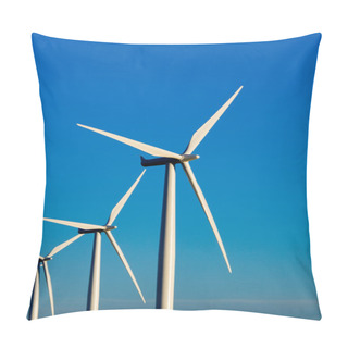 Personality  Modern Wind Turbines Or Mills Providing Energy Pillow Covers