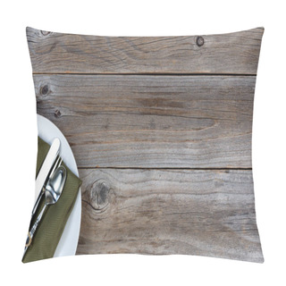 Personality  Vintage Dinnerware On Rustic Wooden Table Pillow Covers