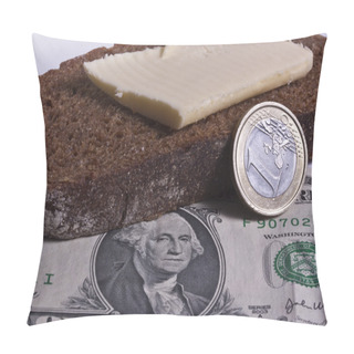 Personality  Dollar Note And Coin Of Euro Pillow Covers